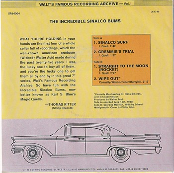 The Incredible Sinalco Bums - Walt's Famous Recording Archive - Vol. 1 (7"-EP) - Image 2