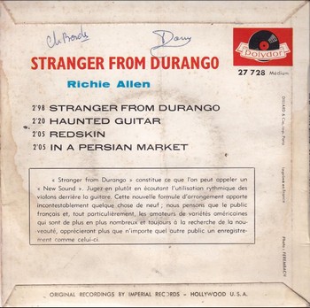 Richie Allen - Stranger from Durango (7"-EP) - Image 2