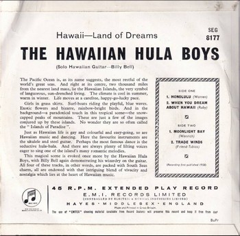 Hawaiian Hula Boys – Hawaii Land of Dreams (7"-EP) - Image 2
