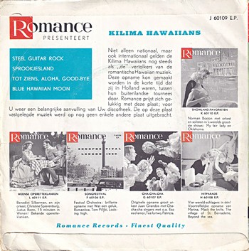 The Kilima Hawaiians – Steel Guitar Rock (7"-EP) - Image 2