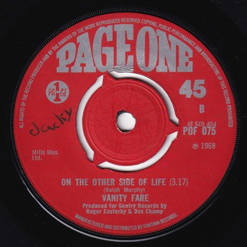 Vanity Fare – I Live for the Sun (7") - Image 2
