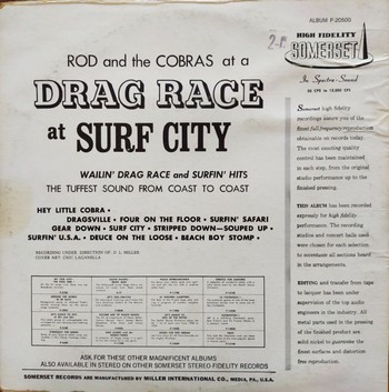 Rod and The Cobras - Drag Race at Surf City (LP) - Image 2